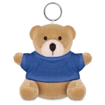 Porte-clés publicitaire avec ours en peluche à t-shirt Yogi couleur bleu