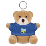 Porte-clés publicitaire avec ours en peluche à t-shirt Yogi couleur bleu deuxième vue principale