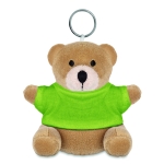 Porte-clés publicitaire avec ours en peluche à t-shirt Yogi couleur vert lime