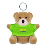 Porte-clés publicitaire avec ours en peluche à t-shirt Yogi couleur vert lime vue principale