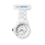 Montre trotteuse personnalisée pour infirmières MeditIme couleur blanc vue principale