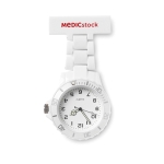 Montre trotteuse personnalisée pour infirmières MeditIme couleur blanc deuxième vue principale