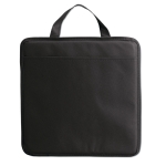 Coussin publicitaire pliable en non-tissé avec pochette Vipbox couleur noir