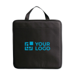 Coussin publicitaire pliable en non-tissé avec pochette Vipbox vue avec zone d'impression