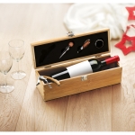 Coffret à vin promotionnel imprimé en bambou Semillon couleur bois quatrième vue d'ambiance