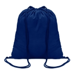 Sac à dos à cordelette personnalisable en coton de 100 g/m2 Eco Trend couleur bleu