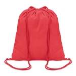 Sac à dos à cordelette personnalisable en coton de 100 g/m2 Eco Trend couleur rouge