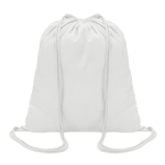 Sac à dos à cordelette personnalisable en coton de 100 g/m2 Eco Trend couleur blanc