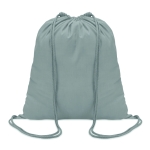 Sac à dos à cordelette personnalisable en coton de 100 g/m2 Eco Trend couleur gris