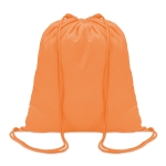 Sac à dos à cordelette personnalisable en coton de 100 g/m2 Eco Trend couleur orange