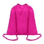 Sac à dos à cordelette personnalisable en coton de 100 g/m2 Eco Trend couleur fuchsia