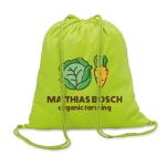 Sac à dos à cordelette personnalisable en coton de 100 g/m2 Eco Trend couleur vert lime