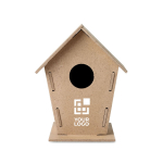 Nichoir maison pour oiseaux en aggloméré avec logo Downtown vue avec zone d'impression