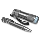 Ensemble lampe de poche et stylo en aluminium en boîte cadeau TorchSet couleur titan troisième vue