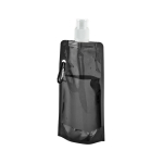 Bouteille en plastique pliable avec mousqueton 460 ml Clip couleur noir