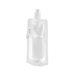 Bouteille en plastique pliable avec mousqueton 460 ml Clip couleur blanc