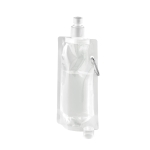 Bouteille en plastique pliable avec mousqueton 460 ml Clip couleur blanc troisième vue