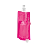 Bouteille en plastique pliable avec mousqueton 460 ml Clip couleur rose image avec logo 4