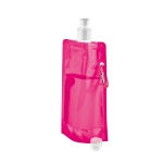 Bouteille en plastique pliable avec mousqueton 460 ml Clip couleur rose troisième vue