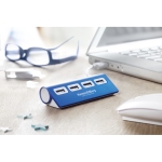 Hub USB publicitaire en aluminium coloré avec 4 ports USB 2.0 Alu couleur bleu vue d'ambiance principale