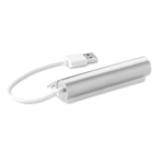 Hub USB publicitaire en aluminium coloré avec 4 ports USB 2.0 Alu couleur argenté mat deuxième vue