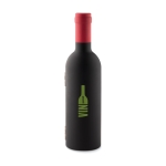 Set à vin promotionnel en forme de bouteille avec 3 accessoires Malbec couleur noir vue principale