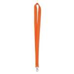 Tour de cou personnalisé pas cher de 2 cm avec mousqueton BasicStyle couleur orange