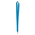 Tour de cou personnalisé pas cher de 2 cm avec mousqueton BasicStyle couleur turquoise