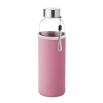 Gourdes en verre avec étui 500 ml Downtown couleur rose