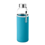 Gourdes en verre avec étui 500 ml Downtown couleur turquoise