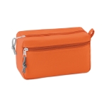 Trousse de toilette personnalisée en polyester à 2 fermetures DuoZip couleur orange