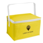 Sac isotherme publicitaire pour transporter 6 canettes Polar couleur jaune image avec logo