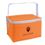 Sac isotherme publicitaire pour transporter 6 canettes Polar couleur orange image avec logo