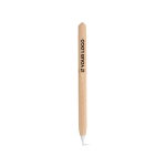 Stylo publicitaires en bois avec capuchon et encre bleue Wood Round avec zone d'impression