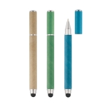 Stylo originaux en papier et plastique avec stylet à encre bleue Touch diverses couleurs