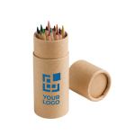 Cylindre en carton personnalisable avec 12 crayons de couleur Tube avec zone d'impression