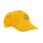 Casquette publicitaire en polyester avec velcro 160g/m² Basic Style couleur jaune image avec logo