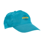 Casquette publicitaire en polyester avec velcro 160g/m² Basic Style couleur bleu ciel image avec logo