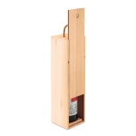 Boîte pour bouteilles de vin en bois avec poignée en cordon Vinbox couleur bois troisième vue