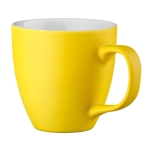 Tasses publicitaires en porcelaine de couleur mate de 450 ml Matt Plus couleur jaune