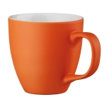 Tasses publicitaires en porcelaine de couleur mate de 450 ml Matt Plus couleur orange