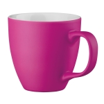 Tasses publicitaires en porcelaine de couleur mate de 450 ml Matt Plus couleur rose