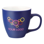 Tasses publicitaires en porcelaine de couleur mate de 450 ml Matt Plus couleur bleu roi image avec logo 2