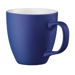 Tasses publicitaires en porcelaine de couleur mate de 450 ml Matt Plus couleur bleu roi