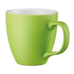 Tasses publicitaires en porcelaine de couleur mate de 450 ml Matt Plus couleur vert lime