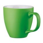 Tasses publicitaires en porcelaine de couleur mate de 450 ml Matt Plus couleur vert clair