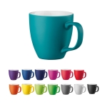 Tasses publicitaires en porcelaine de couleur mate de 450 ml Matt Plus diverses couleurs