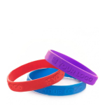 Bracelets pour événements en silicone qui brillent dans le noir Glow vue avec zone d'impression