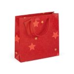 Sac pour cadeaux de Noël personnalisé avec pelliculage brillant Santa couleur rouge