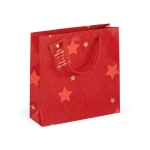 Sac pour cadeaux de Noël personnalisé avec pelliculage brillant Santa couleur rouge image avec logo